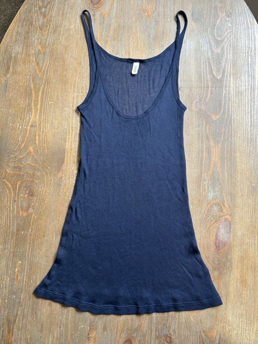 L'AGENCE Navy Ribbed Scoop Neck Camisole